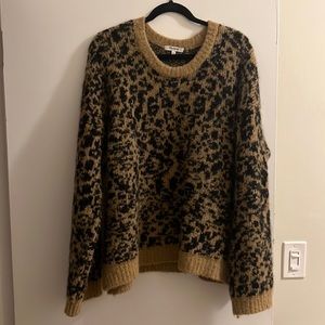 Madewell leopard pull over sweater - size large